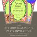 Free and Editable Spring Teddy Bear Picnic Invitation Templates Made in Canva. Customize Online for free