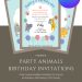 Free and Editable Playful Party Animals Invitation Templates Made in Canva. Customize Online for free