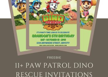 Free and Editable PAW Patrol Dino Movie Invitation Templates Made in Canva. Customize Online for free