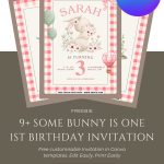 Gingham Picnic Bunny Invitations – Free Printable