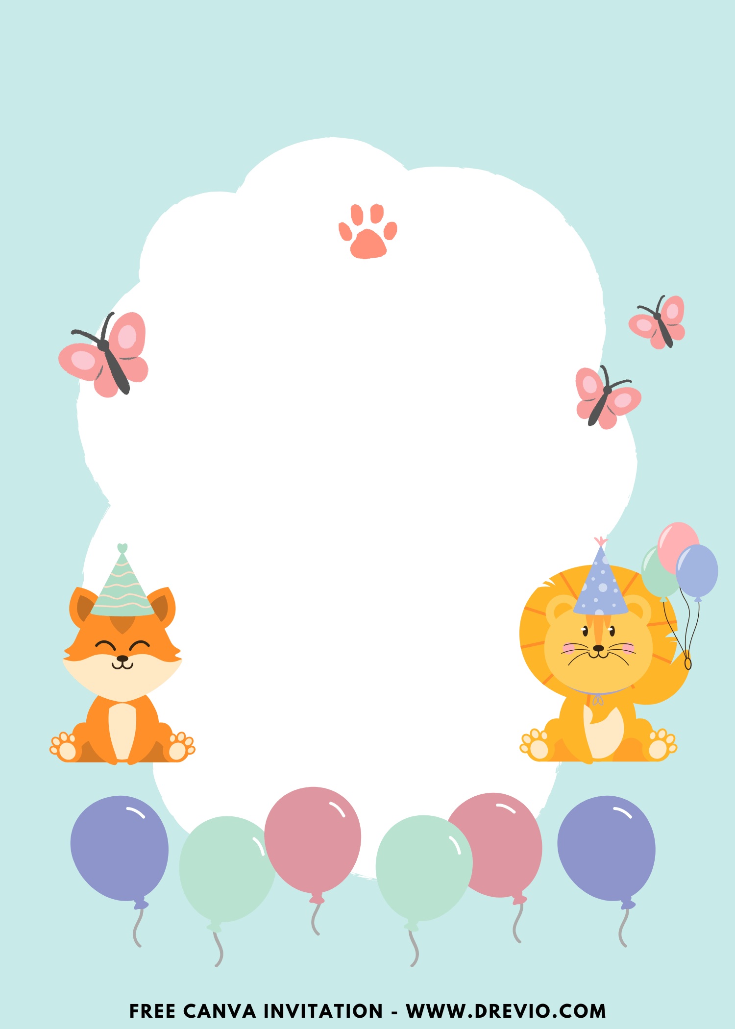 Farm Animal Birthday Invitation, Editable Petting Zoo Birthday Party I, image size:1500x2100