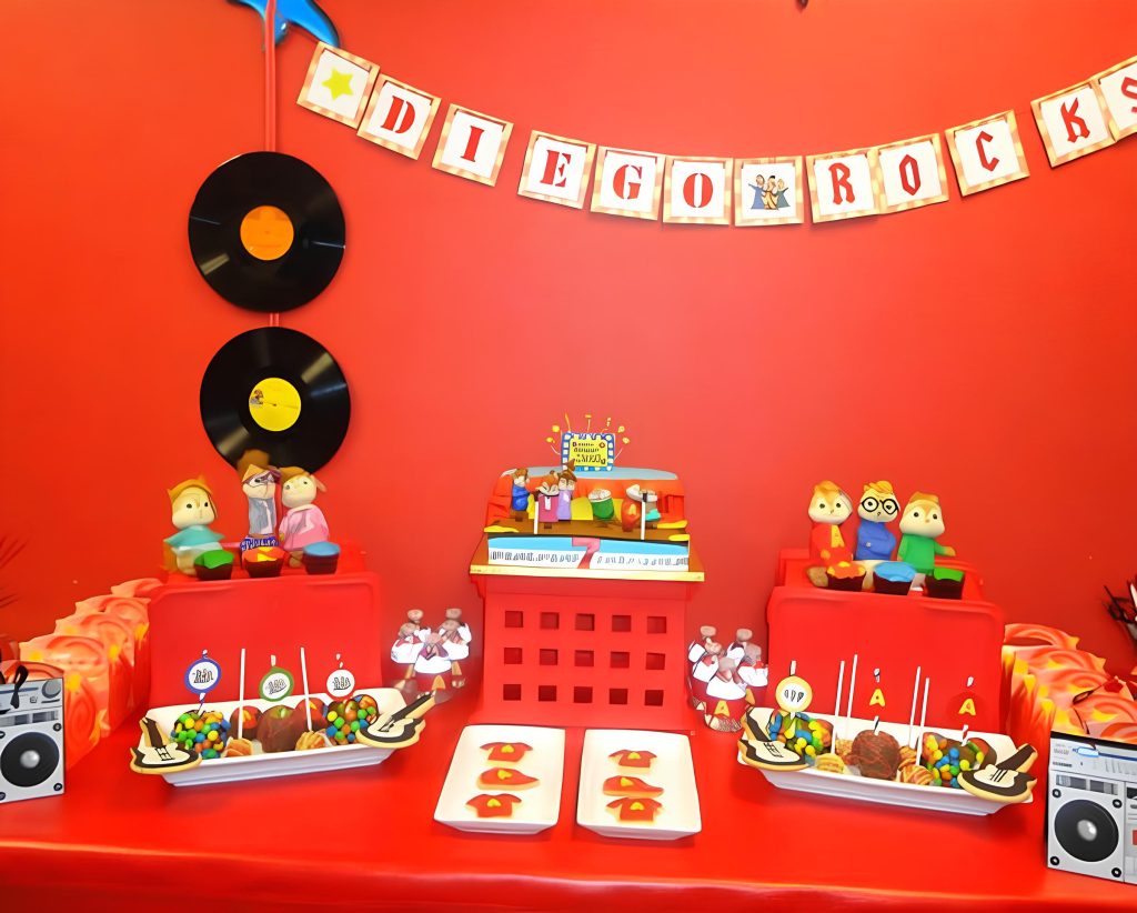 Adorable Alvin and the Chipmunks Birthday Party Decor with DIY Custom Cupcake Cake Topper