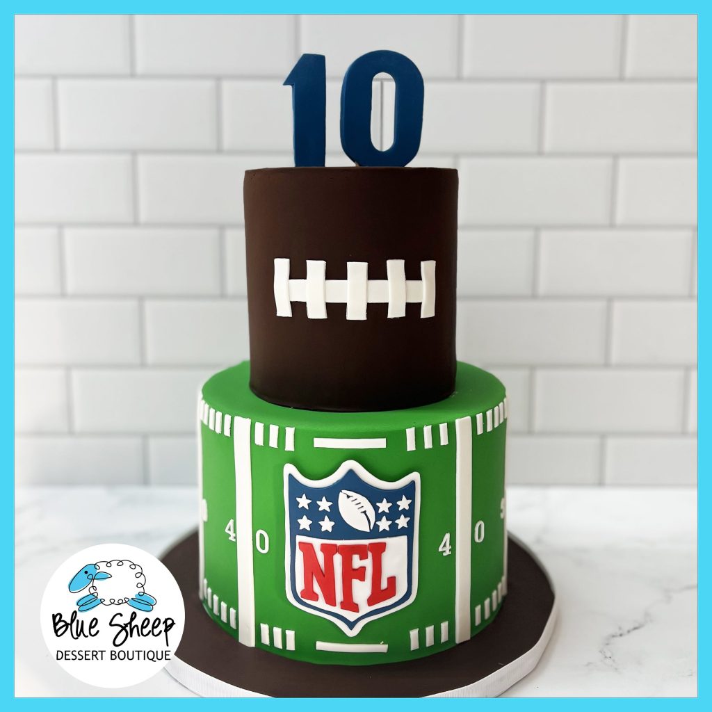Awesome two tiers Super Bowl NFL Football Birthday Cake