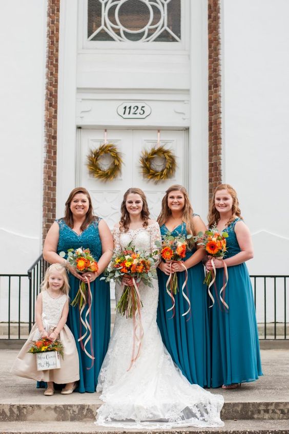 Tangerine and Teal Wedding Ideas