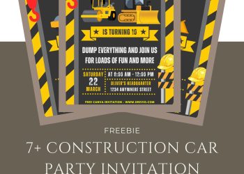 Free and Editable Epic Construction Invitation Templates Made in Canva. Customize Online for free