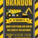 Free and Editable Awesome Construction Boys Birthday Invitation Templates Made in Canva. Customize Online for free