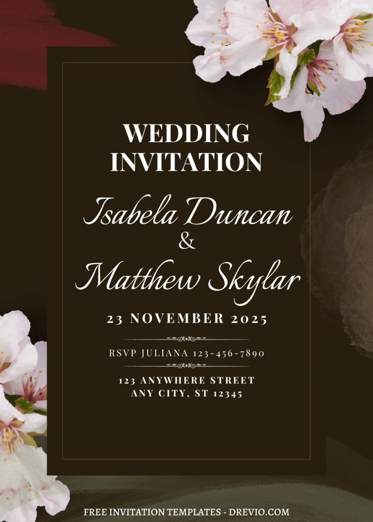 editable aesthetic floral wedding invite design free