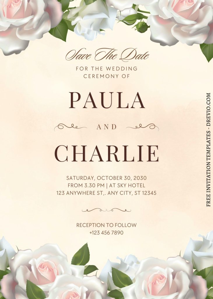 elegant buttercup anemone wedding invite template canva