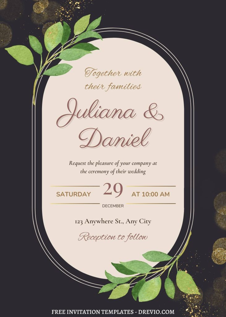 elegant spring garden wedding invite template editable canva