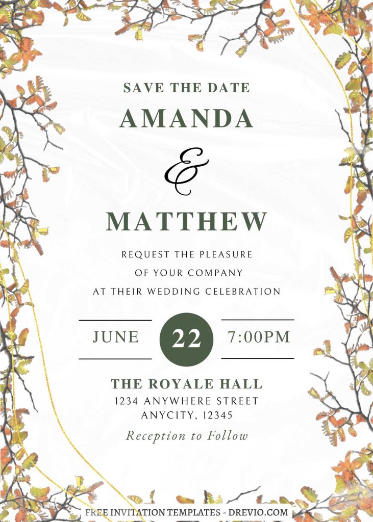 free floral frame wedding invitation template canva
