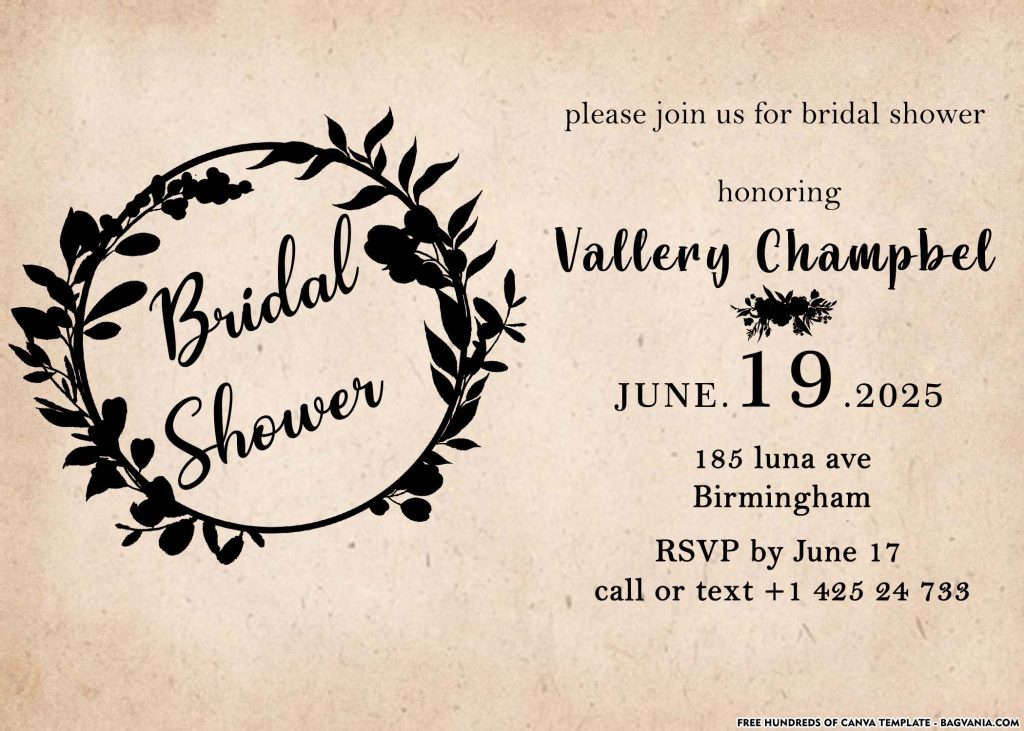free rustic bridal shower invitation templates 7