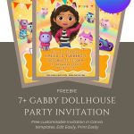 FREE Gabby Dollhouse Movie Invitation Template