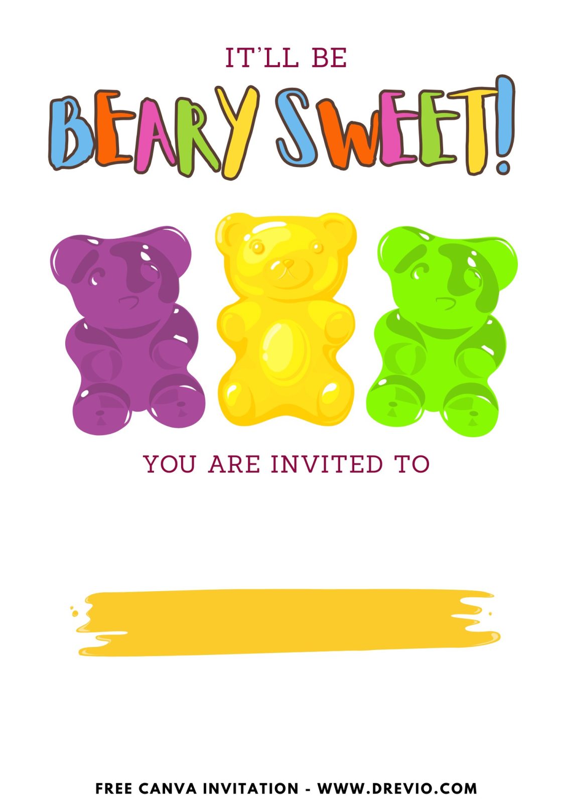 FREE Gimme Gummy Bear Invitation Template