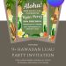 Free and Editable Aloha Hawaiian Luau 50th Birthday Invitation Templates Made in Canva. Customize Online for free