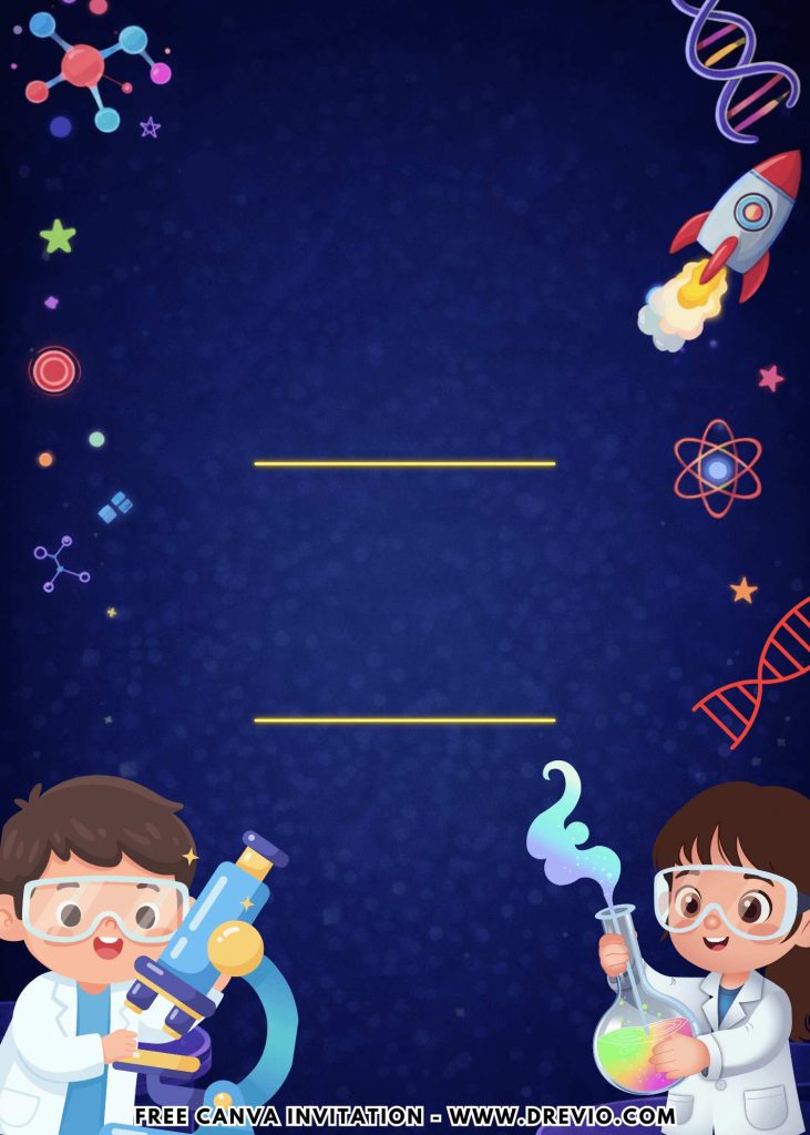 Free and Editable Mad Scientist Party Invitation Templates Made in Canva. Customize Online for free