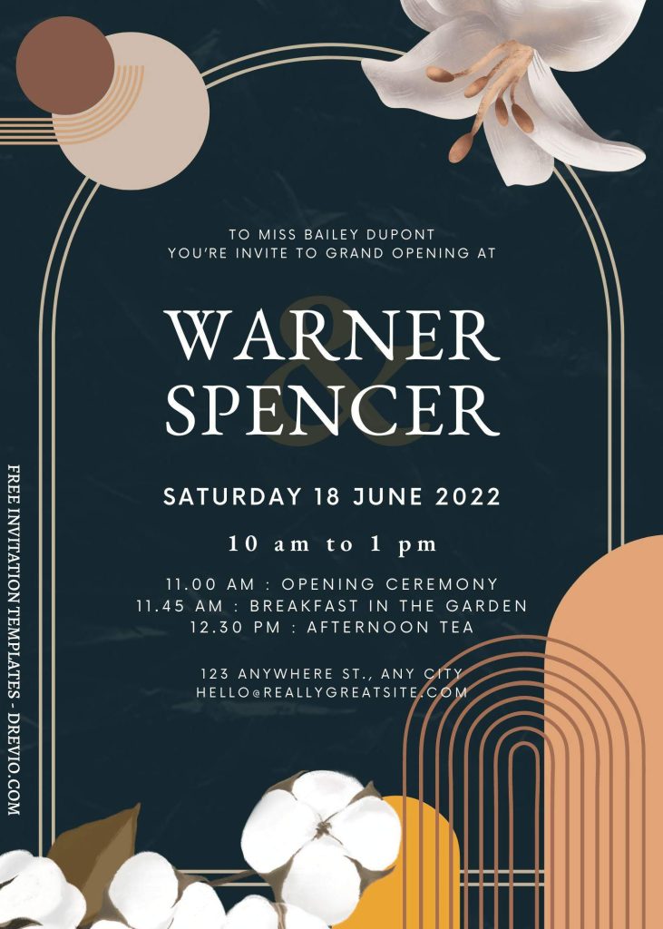 romantic garden edge wedding invite canva template
