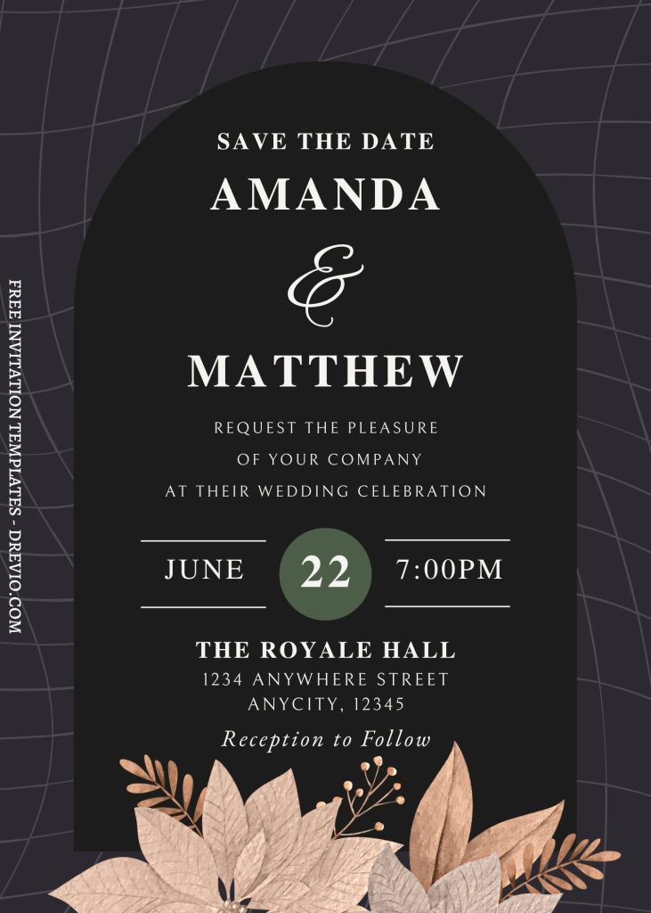simple geometric floral wedding invitation template download 1