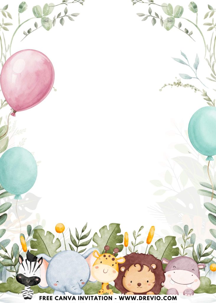 Free and Editable Beautiful Wild One Greenery 1st Birthday Invitation Templates Made in Canva. Customize Online for free