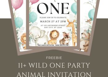 Free and Editable Wild One Greenery 1st Birthday Invitation Templates Made in Canva. Customize Online for free