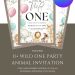 Free and Editable Wild One Greenery 1st Birthday Invitation Templates Made in Canva. Customize Online for free