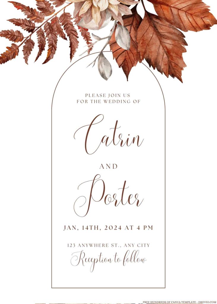 Fall Wedding Ideas & Free Invitations