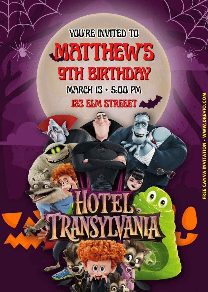 Hotel Transylvania Birthday Invitations