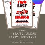 2 Fast 2 Furious Invitations – Free Printable