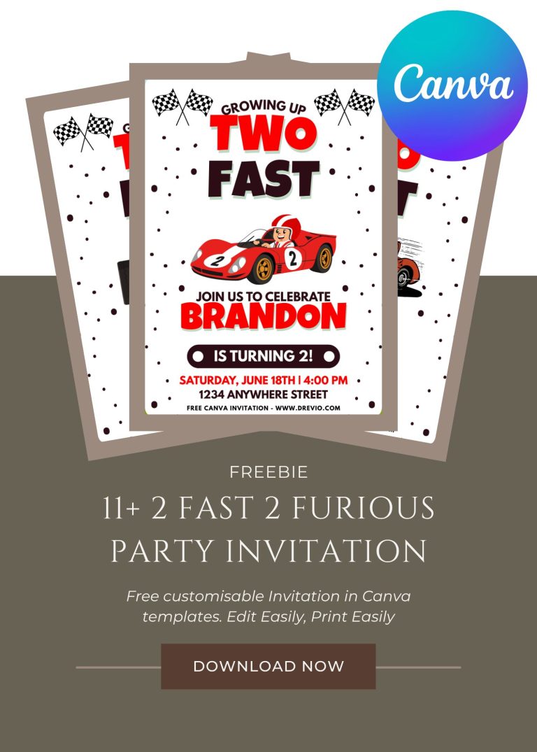 Free and Editable Epic 2 Fast 2 Furious Invitation Templates Made in Canva. Customize Online for free