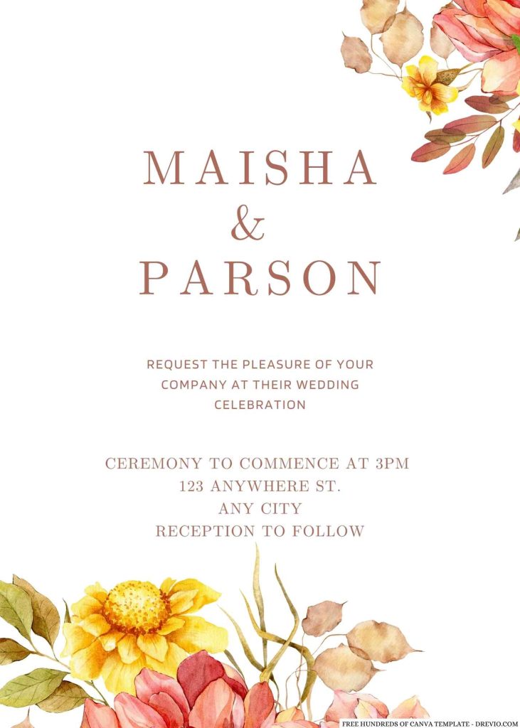 Fall Wedding Ideas & Free Invitations