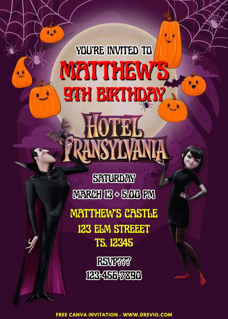 Hotel Transylvania Birthday Invitations