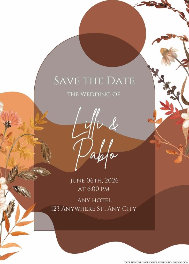 Fall Wedding Ideas & Free Invitations