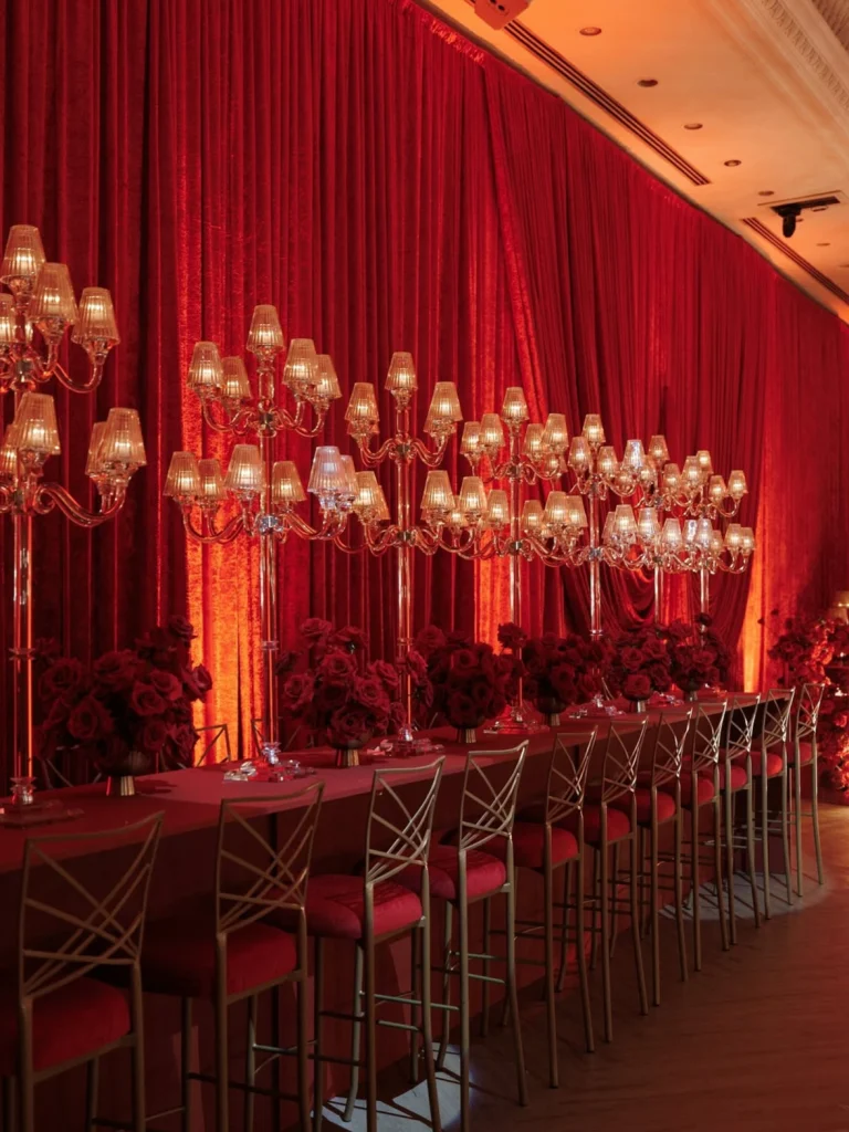 Bold Red Accent Wedding