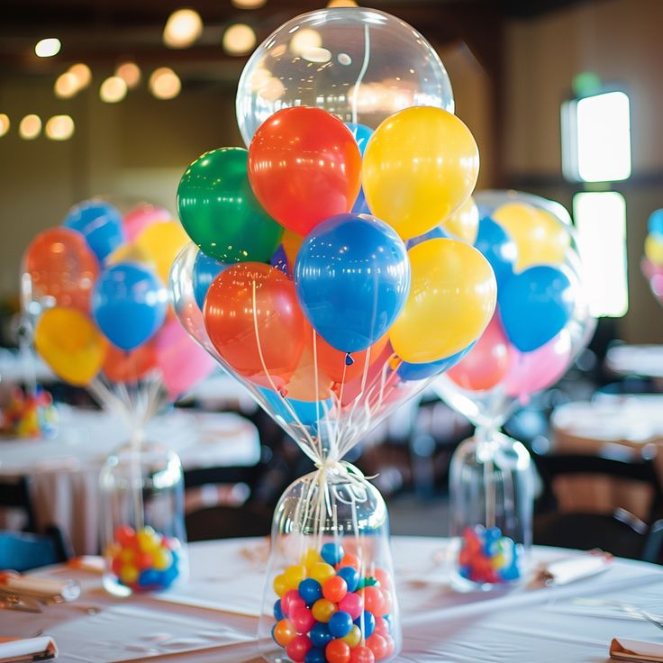 Disney Up birthday invitation Canva template featuring colorful floating balloons, Russell explorer character, and adventure-themed party details
