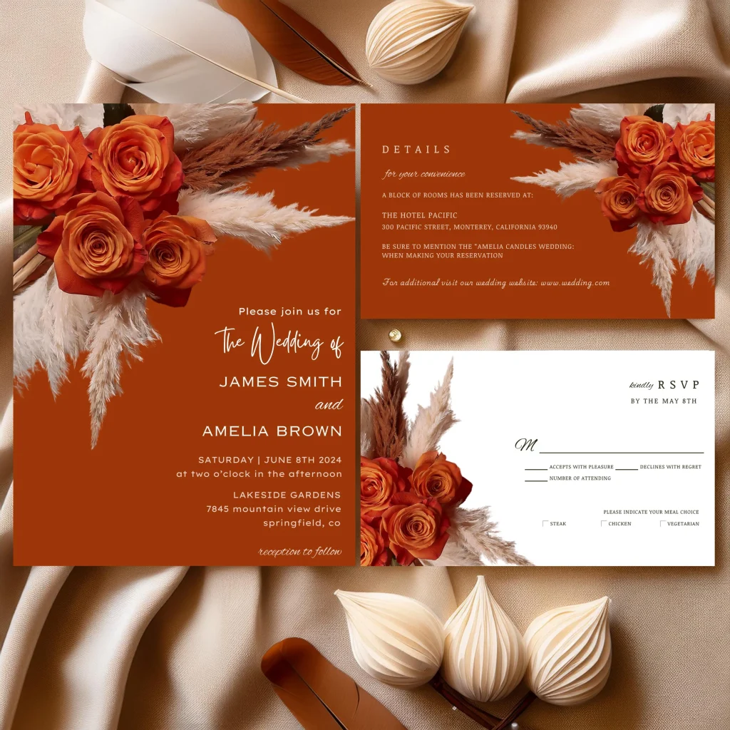 Fall Wedding Ideas & Free Invitations