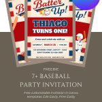 All-Star Batter Up Baseball Invitations – Free Printable