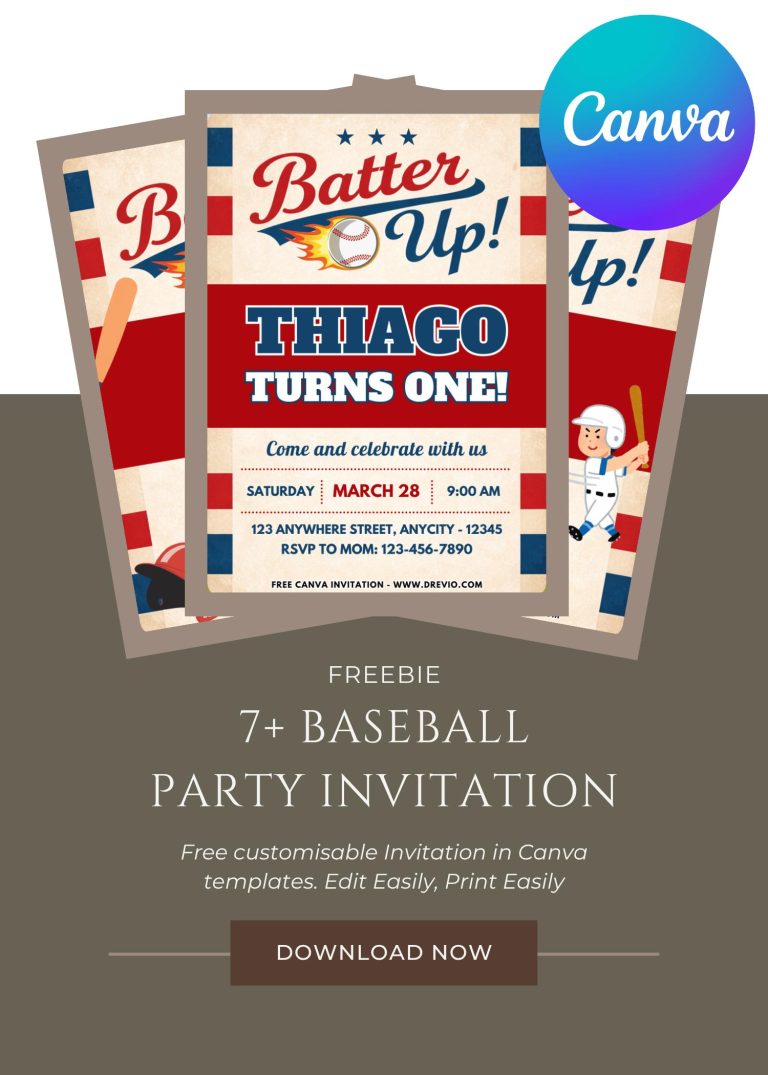 Free and Editable Batter Up Baseball Invitation Templates Made in Canva. Customize Online for free