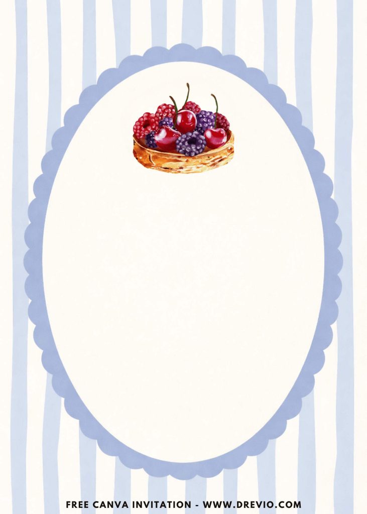 Free and Editable Chic Watercolor Blueberry First Brunch Invitation Templates Made in Canva. Customize Online for free