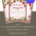 Free and Editable Strawberry 1st Birthday Invitation Templates Made in Canva. Customize Online for free