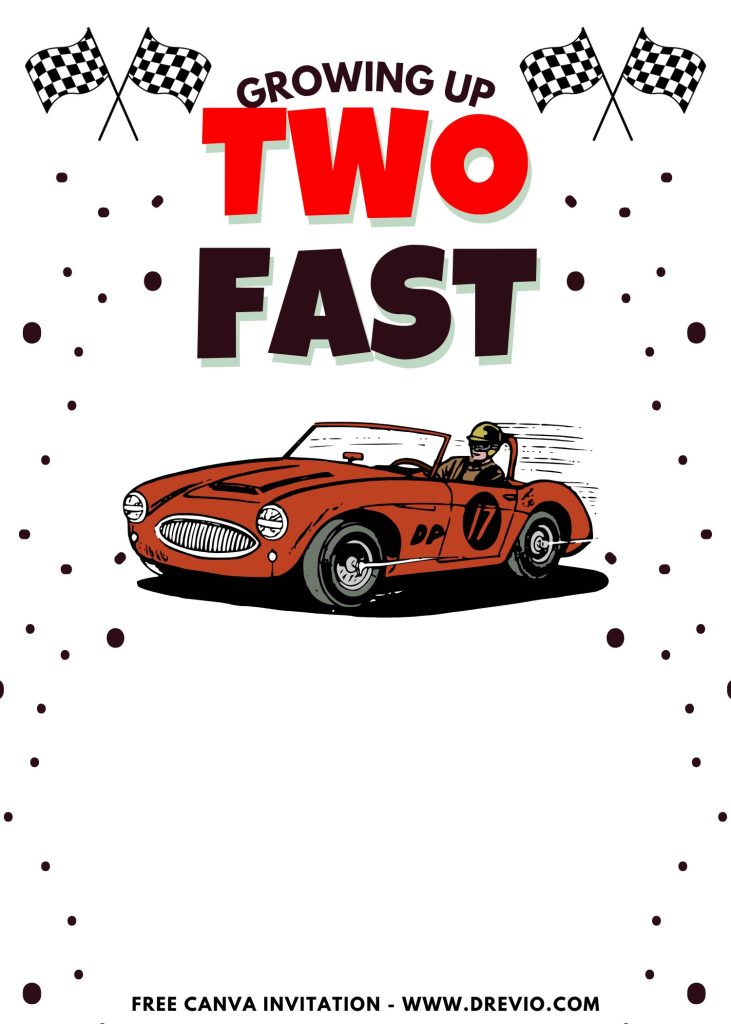 Free and Editable black and red polka dot 2 Fast 2 Furious Invitation Templates Made in Canva. Customize Online for free