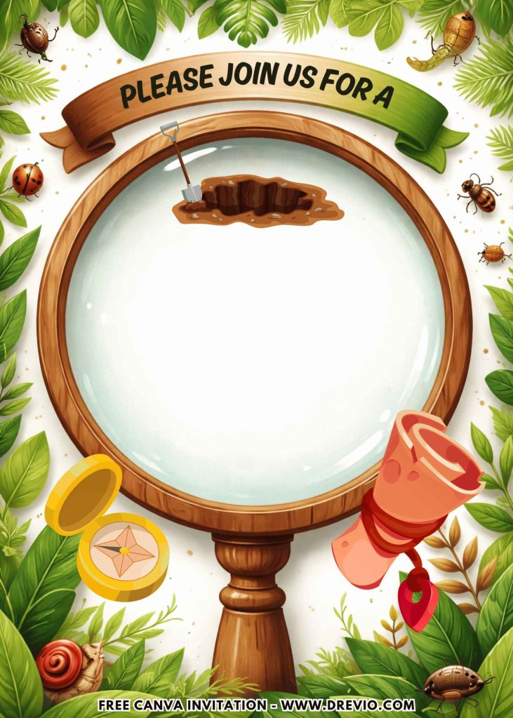 Free and Editable Compass and Treasure Map Backyard Treasure Hunt Invitation Templates Made in Canva. Customize Online for free