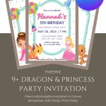 FREE Dragon And Princess Invitation Template