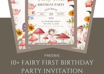 Free and Editable Magical Fairy Birthday Invitation Templates Made in Canva. Customize Online for free