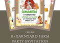 Free and Editable Cute Barnyard Farm Birthday Invitation Templates Made in Canva. Customize Online for free
