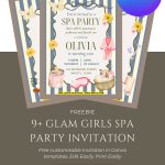 FREE Girls Glam Spa Party Invitation Template