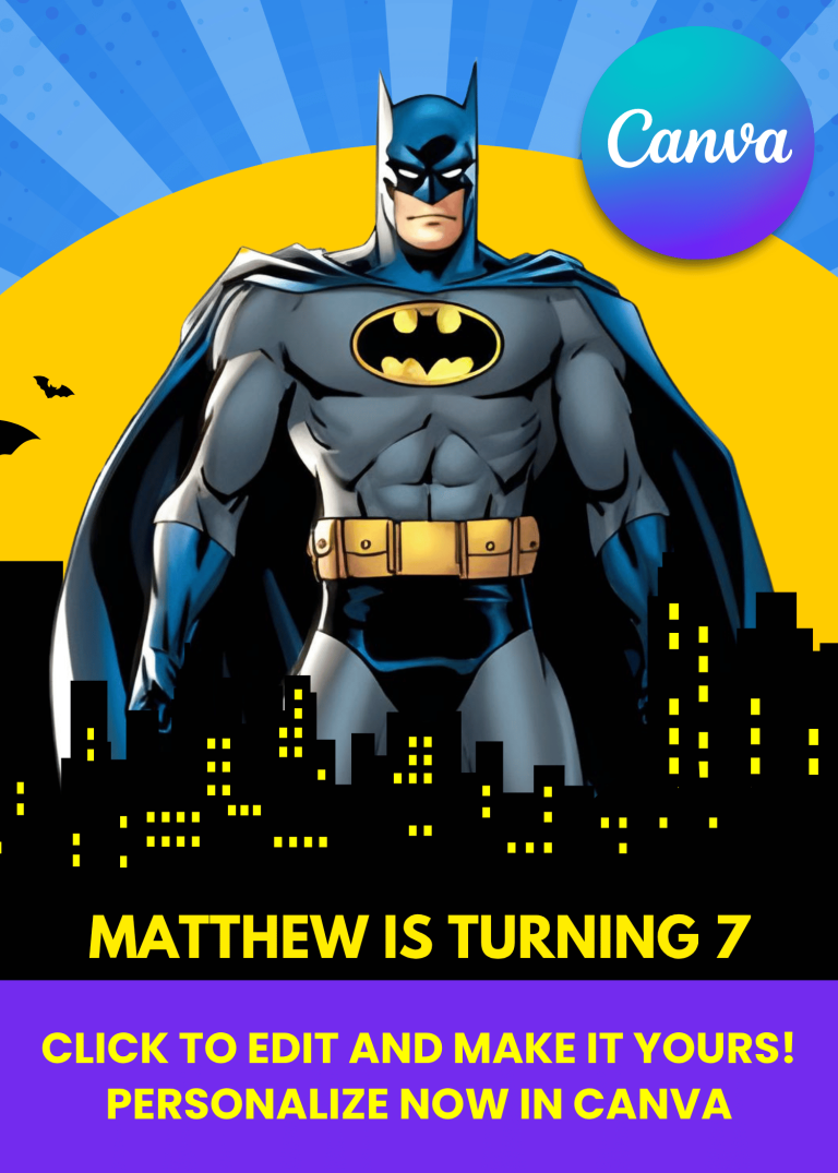 Awesome Gotham City Batman Party Invitation Cute - Free Printable