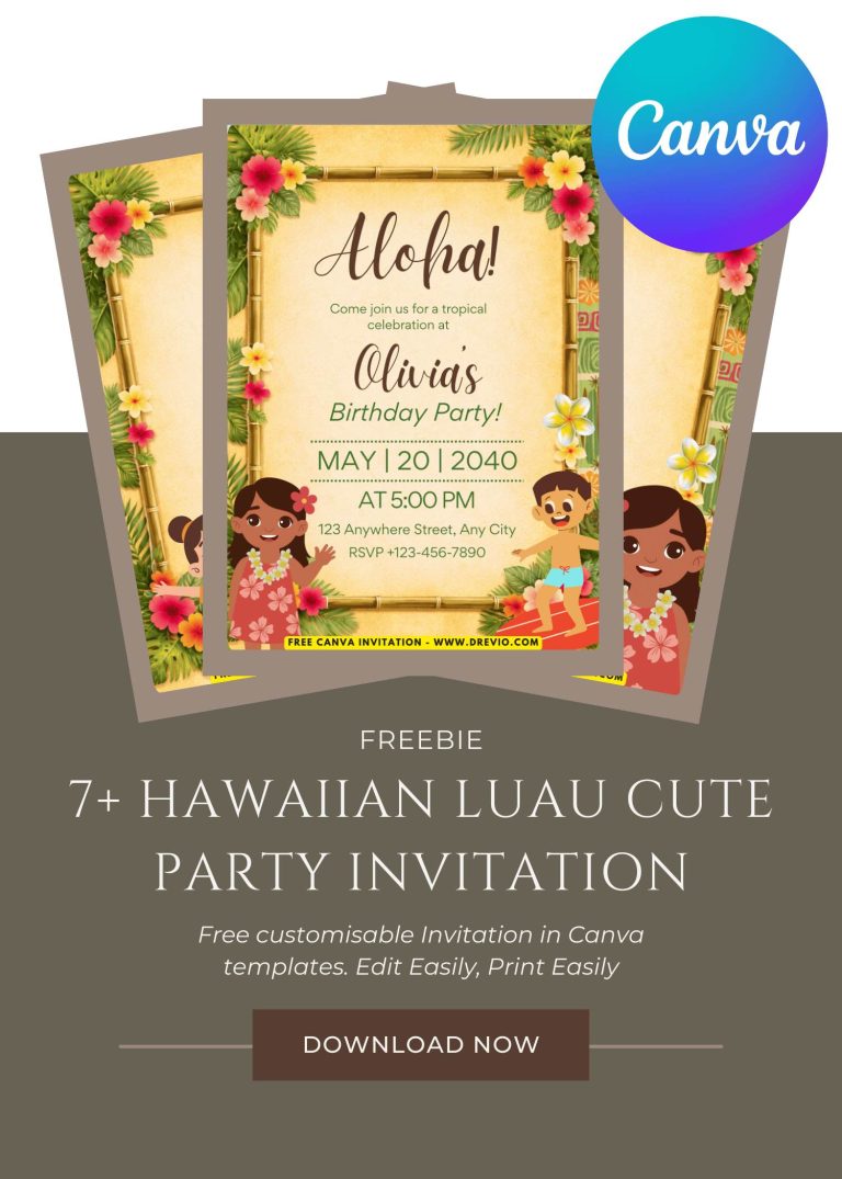 Festive Tropical Hawaiian Luau Birthday Cute - Free Printable