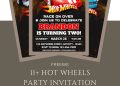 Free and Editable Awesome Hot Wheels Treasure Hunt Birthday Invitation Templates Made in Canva. Customize Online for free
