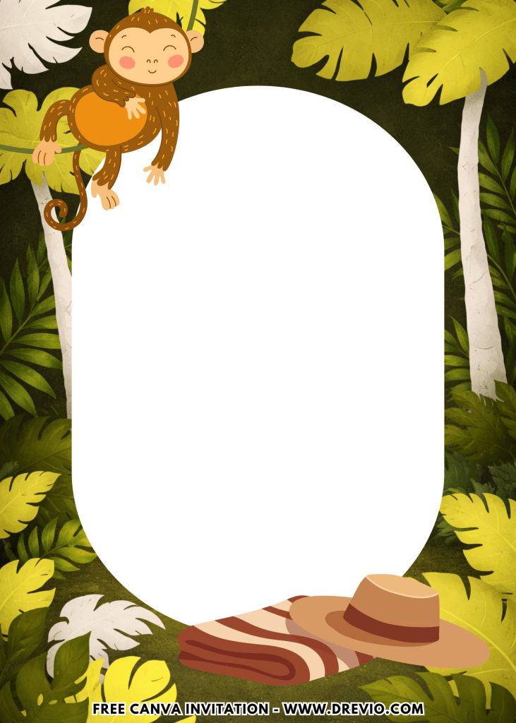 Free and Editable Lovely Cute Safari Party Animal Birthday Invitation Templates Made in Canva. Customize Online for free