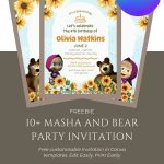 Masha And Bear Invitations – Free Printable
