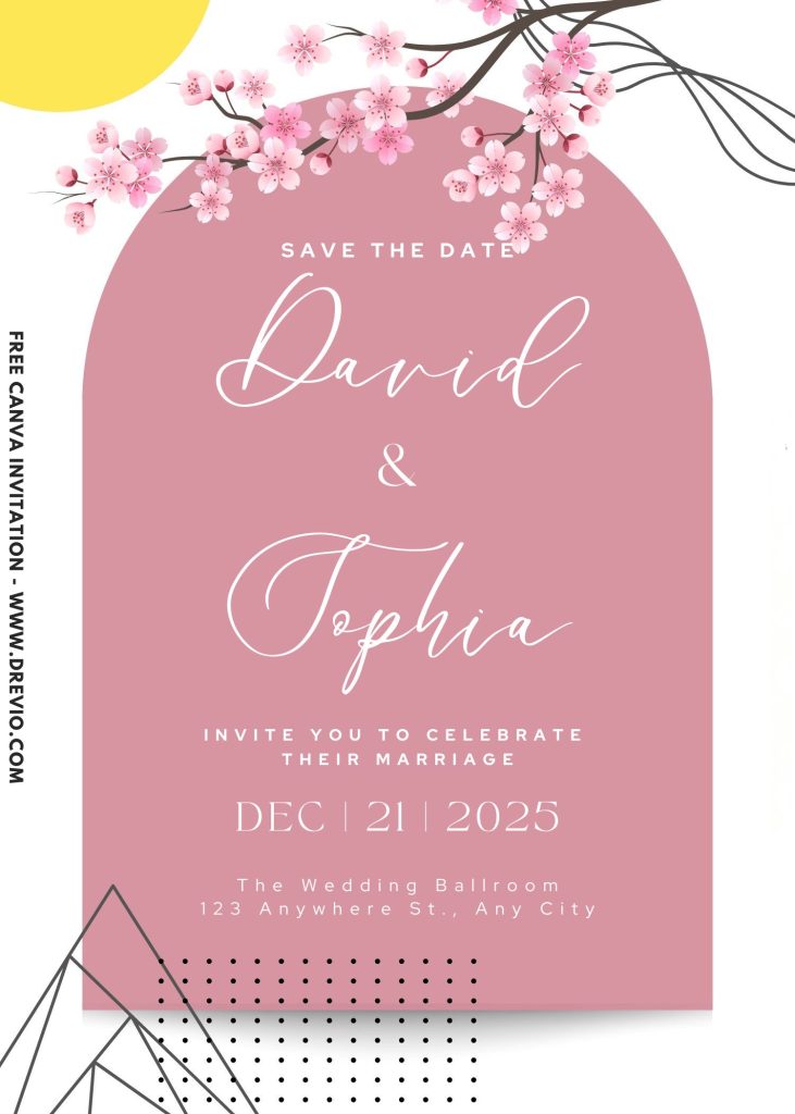 minimalist modern asymmetric wedding invitation template canva